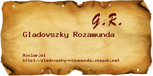 Gladovszky Rozamunda névjegykártya